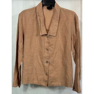 TSD Women’s 100% Hemp Button Down Shirt/Jacket Brown Size S Made in USA